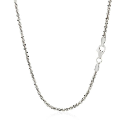 Rhodium Plated 2.2mm Sterling Silver Sparkle Style Chain by Bids.com