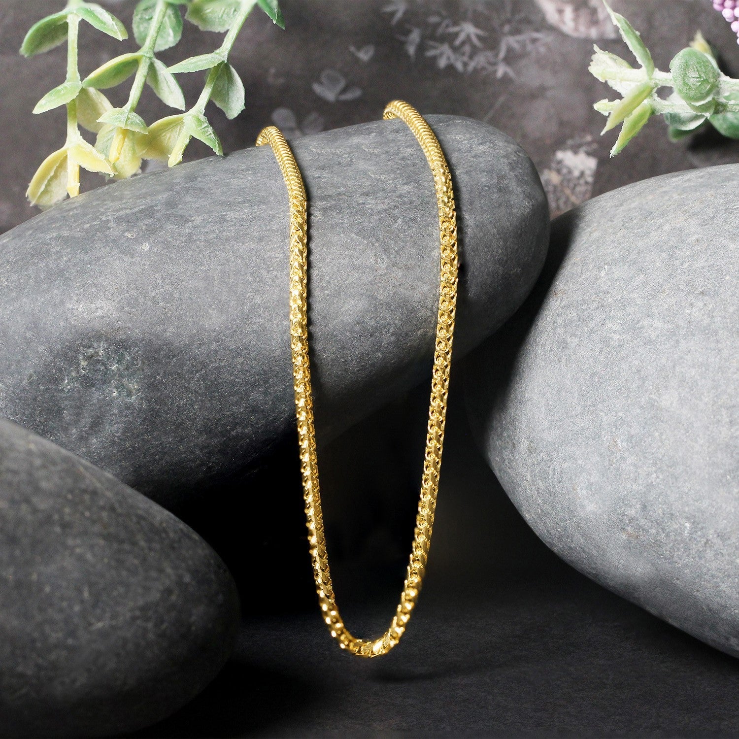 2.2mm 14k Yellow Solid Gold Diamond Cut Round Franco Chain by Bids.com