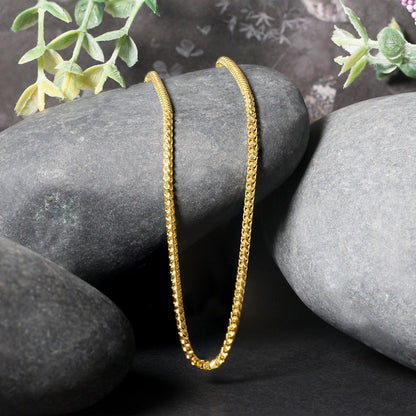 2.2mm 14k Yellow Solid Gold Diamond Cut Round Franco Chain by Bids.com