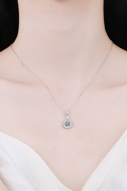 2 Carat Flawless Sparkala™ Teardrop Pendant Necklace in Fine Sterling Silver - DestGlow