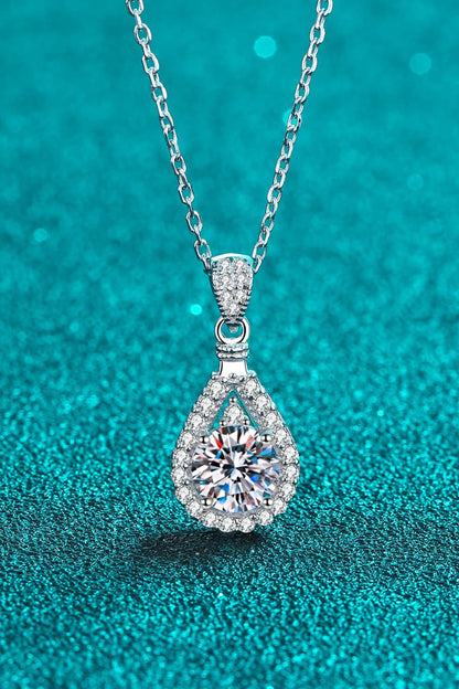 2 Carat Flawless Sparkala™ Teardrop Pendant Necklace in Fine Sterling Silver - DestGlow