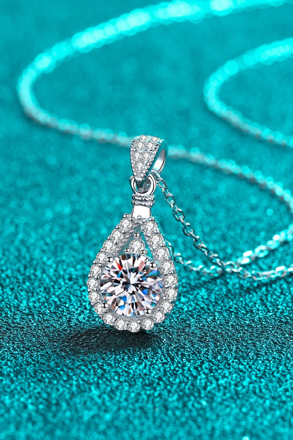2 Carat Flawless Sparkala™ Teardrop Pendant Necklace in Fine Sterling Silver - DestGlow