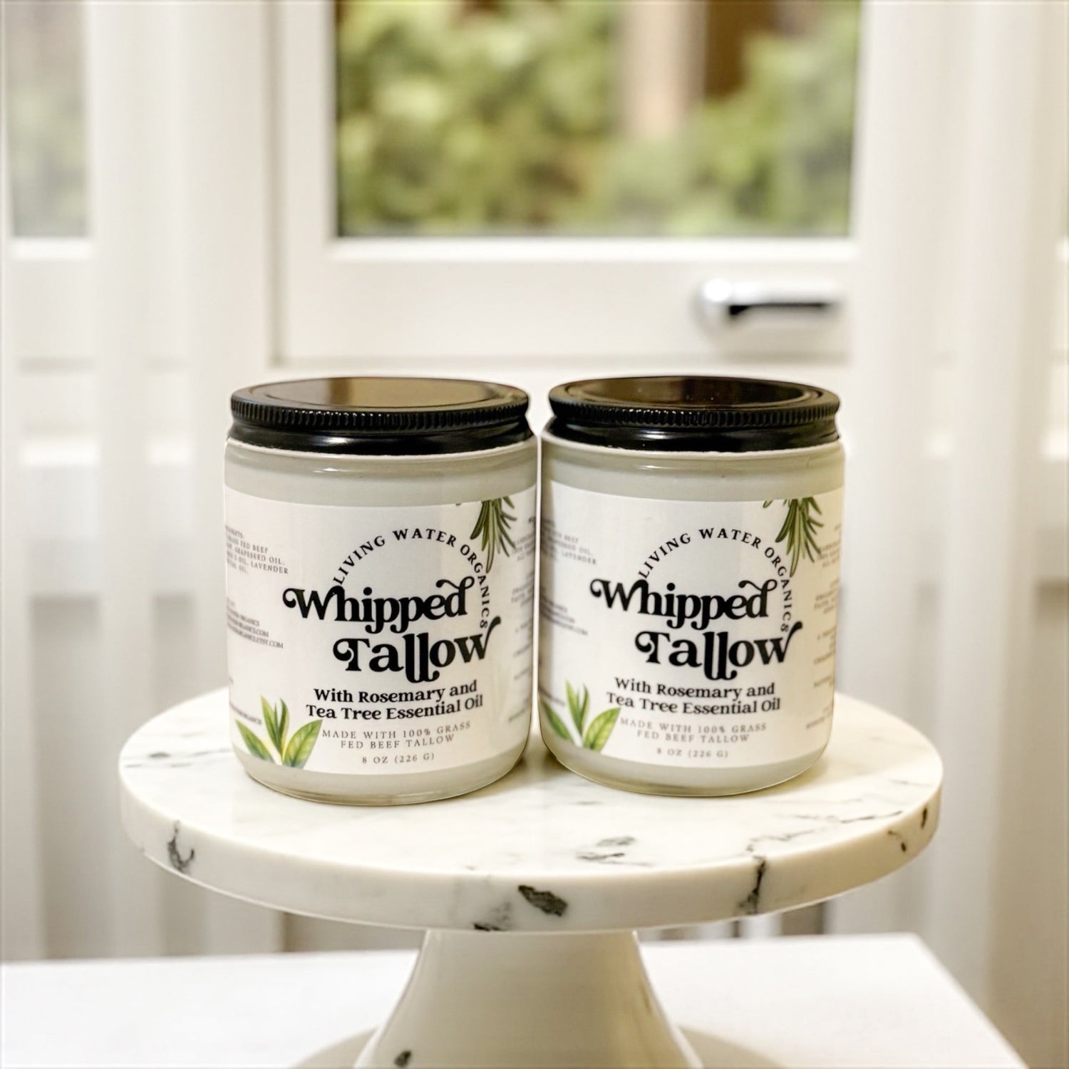 100% Grass Fed Whipped Tallow for Face, Hair, and Skin, Natural Tallow by Living Water Organics
