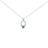.925 Sterling Silver Created Green Emerald and White Sapphire Oval Shaped Pendant Necklace - 18" Inches by Bids.com