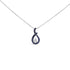 .925 Sterling Silver Created Blue and White Sapphire Teardrop Shaped Pendant Necklace - 18" Inches by Bids.com