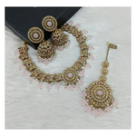 Joban Fashion Light Pink Stone Work Necklace Set