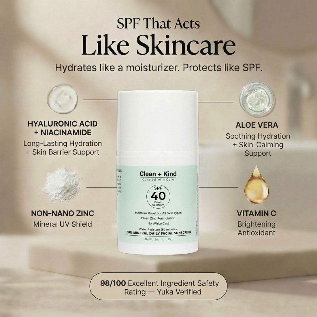 Daily Moisturizing Sunscreen - SPF 35 by Clean + Kind