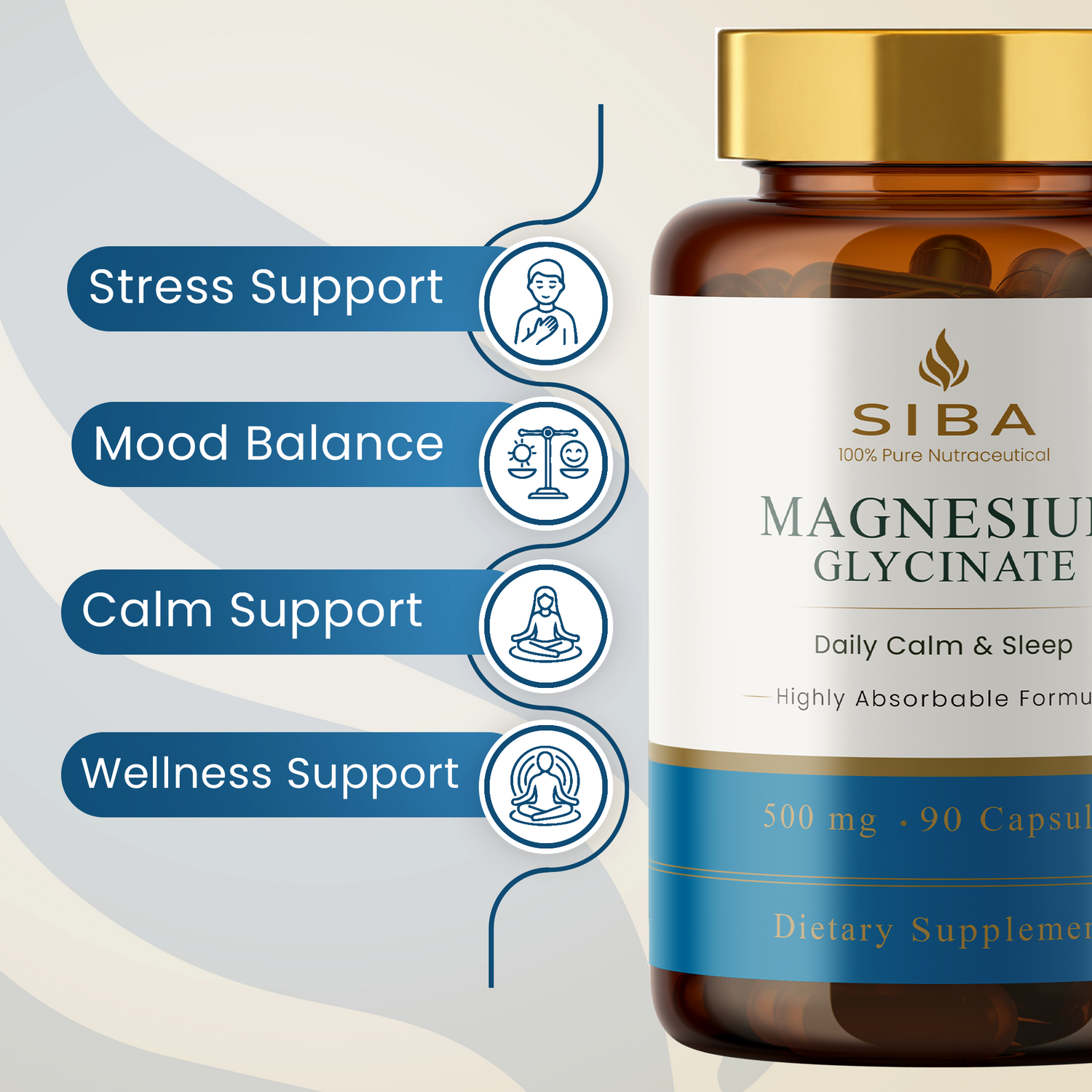 Magnesium Glycinate Capsules by Siba Vitamins Store