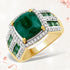 3.75 Carat Dyed Emerald, Emerald and White Topaz .925 Sterling Silver Ring  DestGlow
