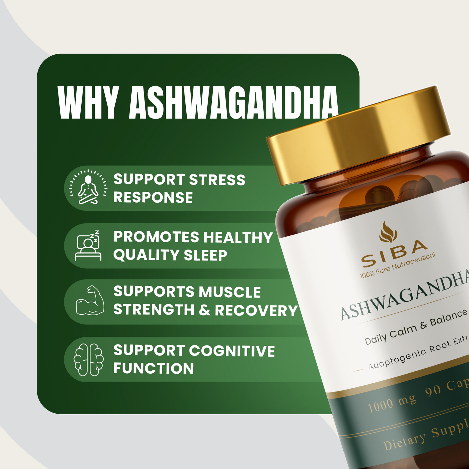 Ashwagandha Capsules by Siba Vitamins Store