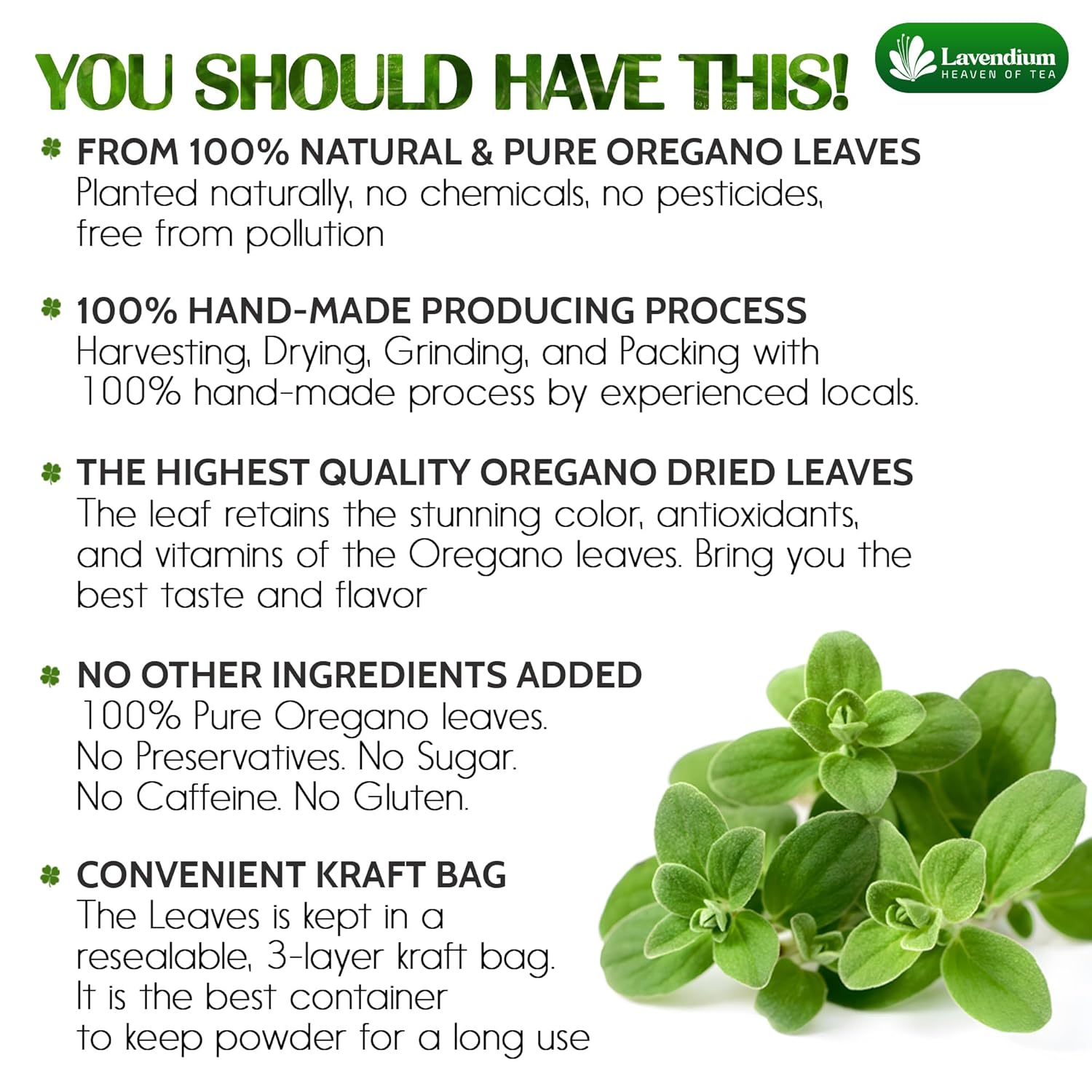 Premium Dried Oregano Leaves – 100% Pure, Non-GMO, Gluten-Free, Vegan – Aromatic Herb for Cooking, Seasoning, Sauces, and Pizza by FreshDrinkUS - Natural and Premium Herbal Tea