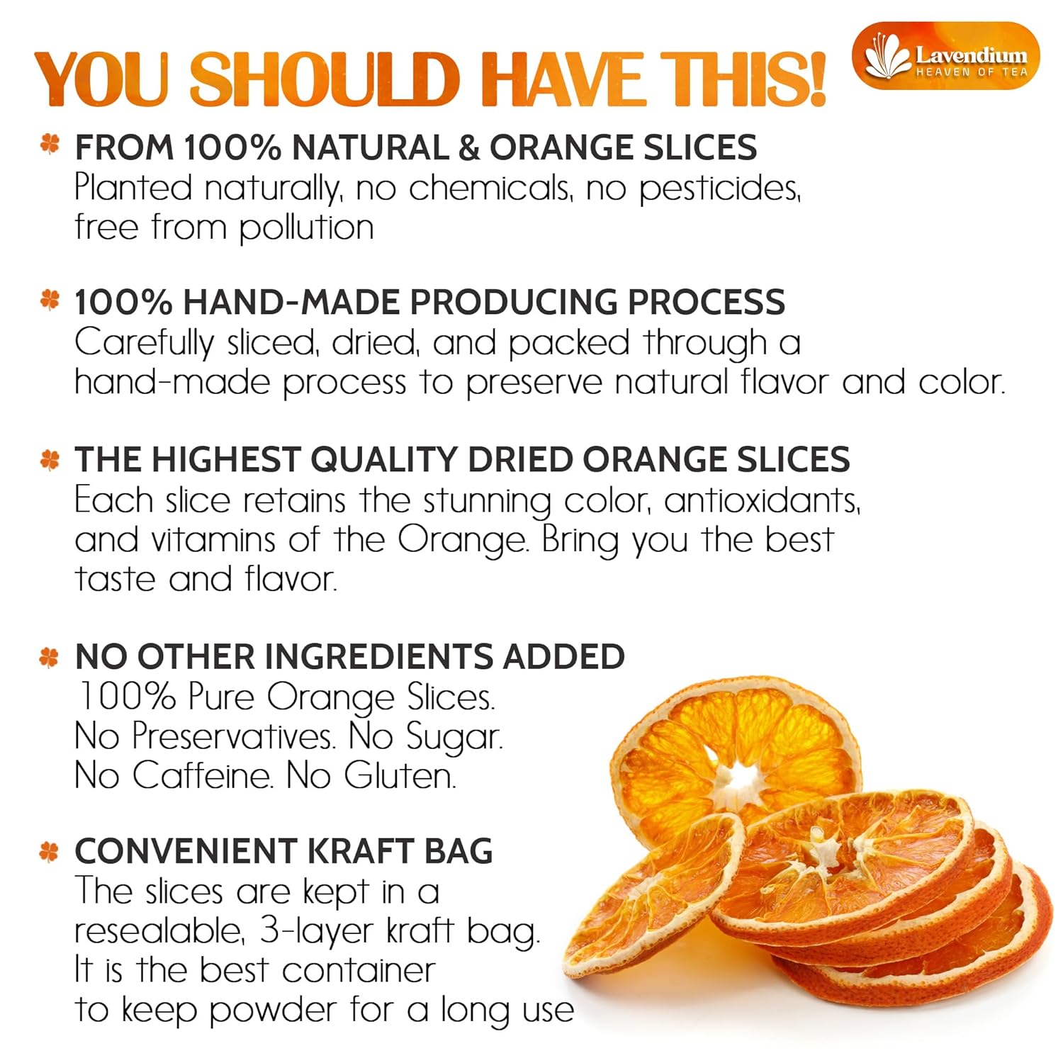 Premium Dried Orange Slices 6oz – Natural Dehydrated Citrus Wheels for Tea, Cocktails, Baking, Holiday Decorations, Potpourri, and Crafts. by FreshDrinkUS - Natural and Premium Herbal Tea