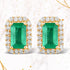 0.91 Carat Genuine Zambian Emerald and White Diamond 14K Yellow Gold Earrings by Bids.com
