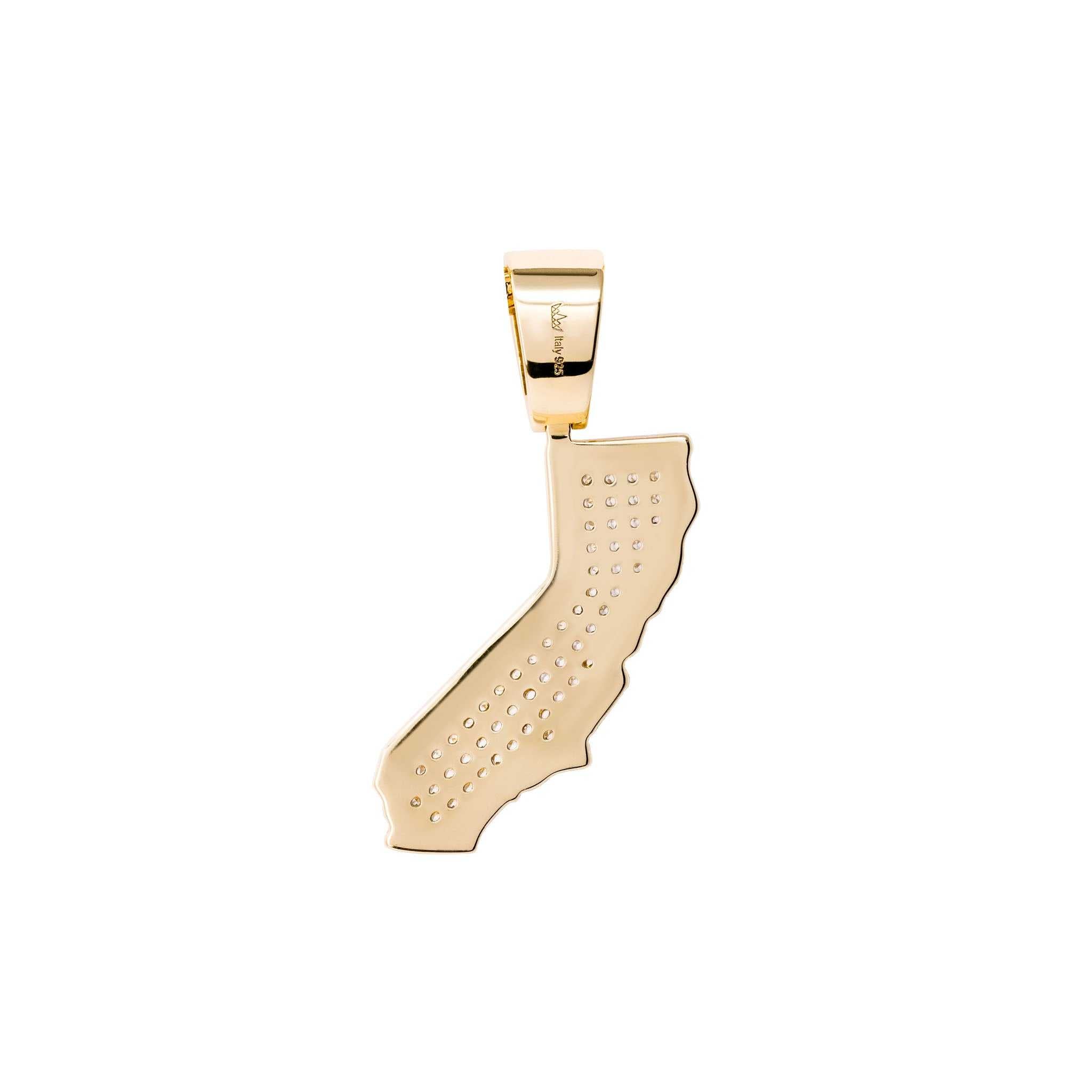 California State Pendant 925 Sterling Silver