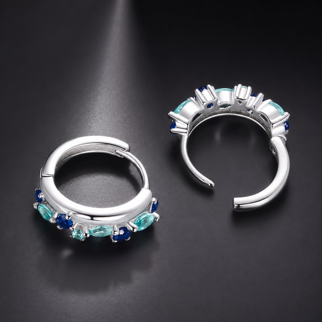 925 Sterling Silver Earrings with Pavé Setting and White Gold Plating for Women  DestGlow