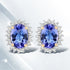 1.71 Carat Genuine Tanzanite and White Diamond 14K Yellow Gold Earrings by Bids.com