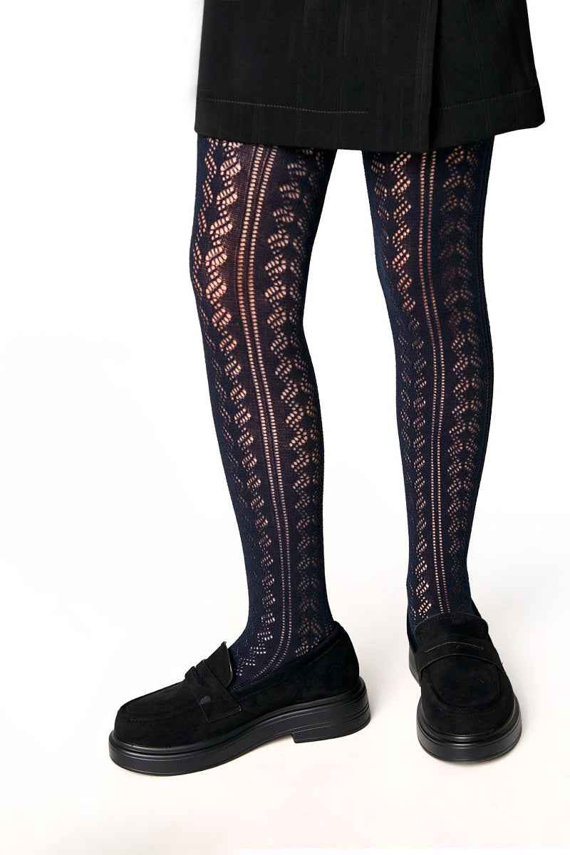 Conte-Kids Cotton Tights Miss 617 - Lace Pattern