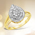 10K Yellow Gold 1/2 Cttw Round and Baguette-Cut Diamond Pear Ring (I-J Color, I1-I2 Clarity) - Size 7 by Bids.com