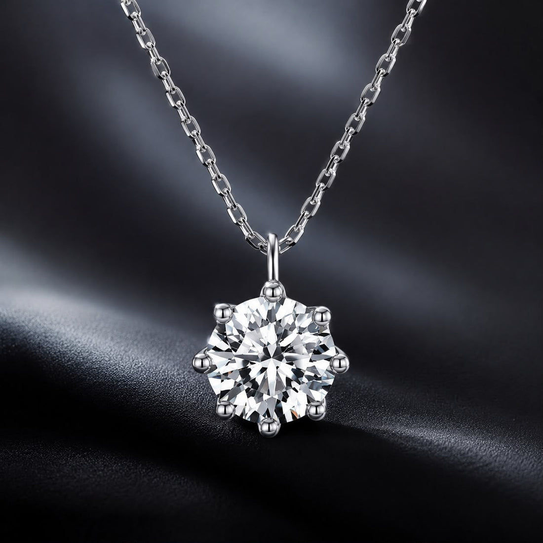 925 Sterling Silver Plated Platinum Moissanite Necklace 39+5cm for Women  DestGlow