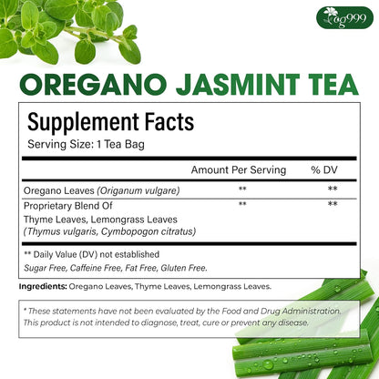 Premium Oregano Herbal Tea with Jasmine-Like Notes | Blend of Oregano, Thyme &amp; Lemongrass by FreshDrinkUS - Natural and Premium Herbal Tea