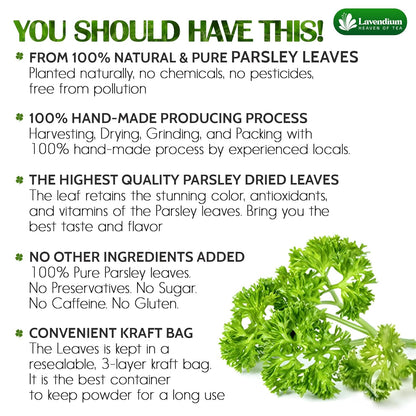 Premium Dried Parsley Leaves – 100% Pure, Non-GMO, Gluten-Free, Vegan – Aromatic Culinary Herb for Cooking, Garnish, and Seasoning by FreshDrinkUS - Natural and Premium Herbal Tea
