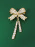 Alloy & Crystal Bow Fringed Mini Brooch by LINTICO