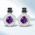 2.29 Carat Genuine Amethyst, Black Diamond and White Diamond .925 Sterling Silver Earrings by Bids.com
