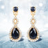 1.19 Carat Genuine Blue Sapphire and White Diamond 14K Yellow Gold Earrings by Bids.com