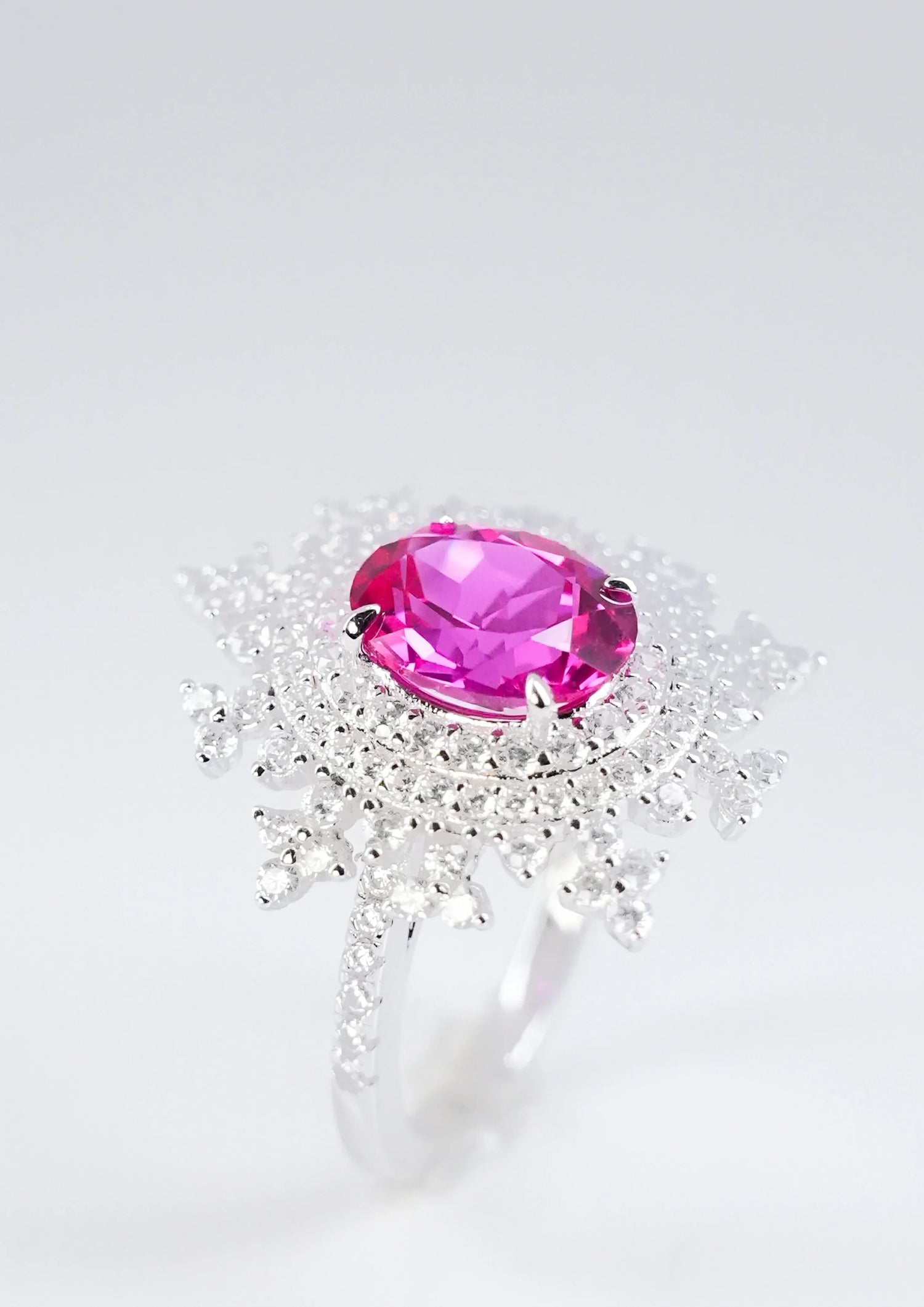 Exquisite Pink Sapphire Ring - Pink Snowflake by LINTICO