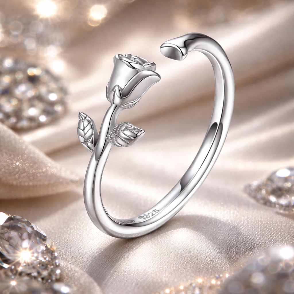 S925 Sterling Silver Plated Platinum Ring for Women by Bids.com