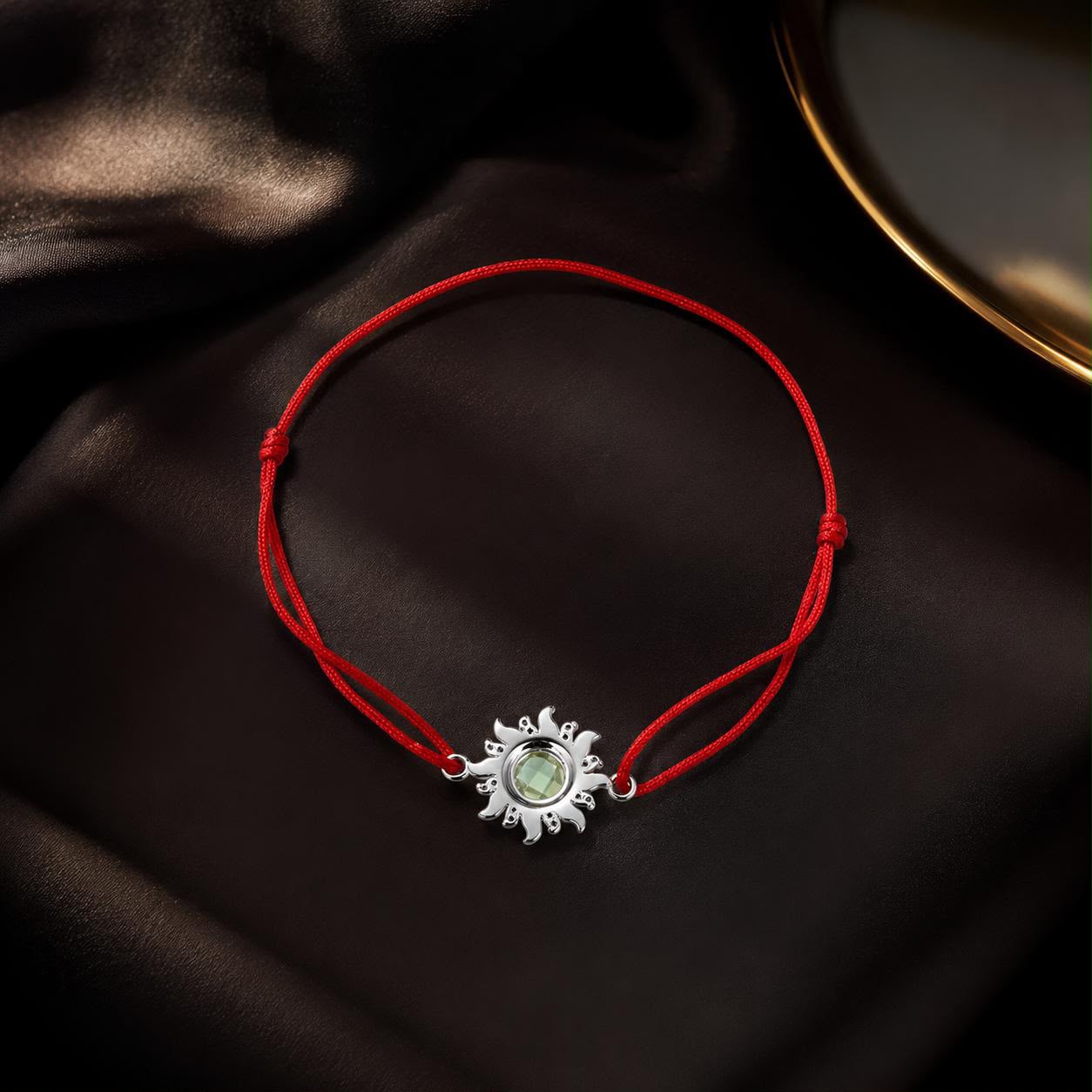 925 Sterling Silver Adjustable Length Bracelet with CZ and Glass Pendant for Women  DestGlow