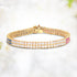 14K Yellow Gold Plated 9.52 Carat Genuine Blue Sapphire and White Sapphire .925 Sterling Silver Bracelet by Bids.com