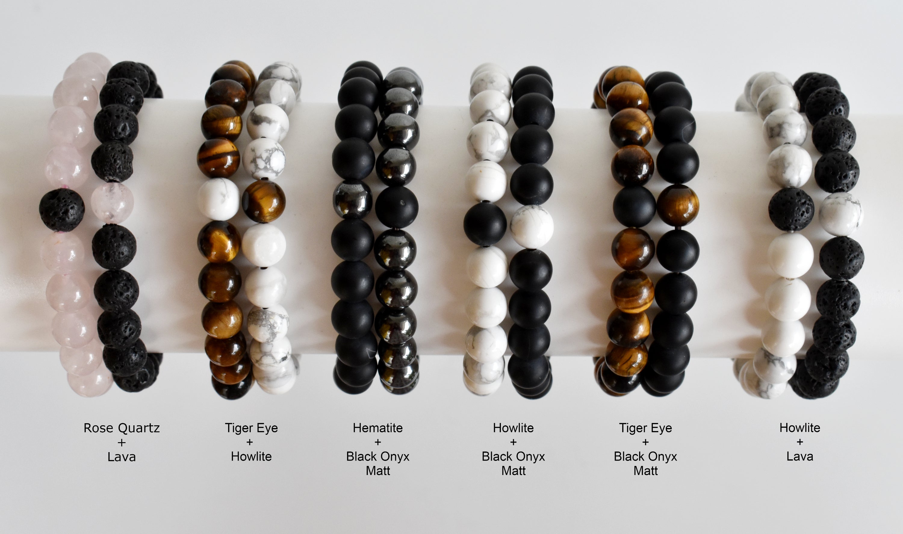 Black Onyx Matt Howlite Couple Bracelets, Anniversary Gift (Confidence and Balance)  DestGlow