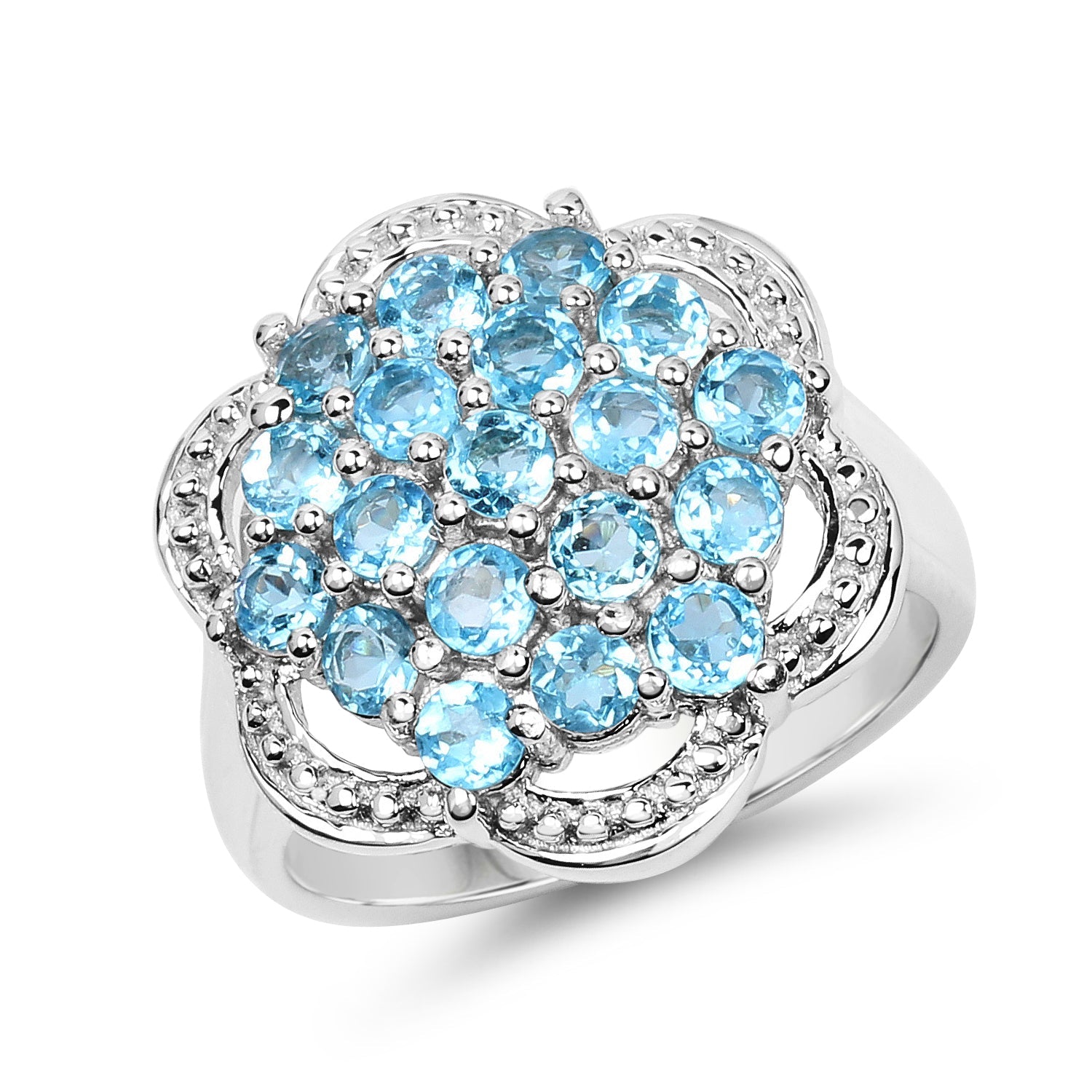 1.90 Carat Genuine Swiss Blue Topaz .925 Sterling Silver Ring by Bids.com