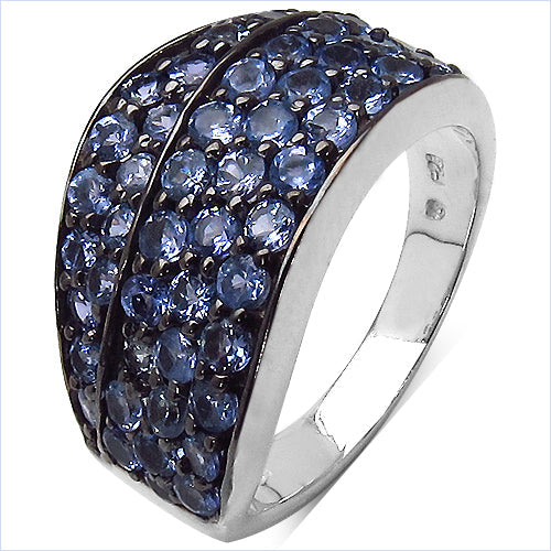 1.68 Carat Genuine Tanzanite .925 Sterling Silver Ring by Bids.com