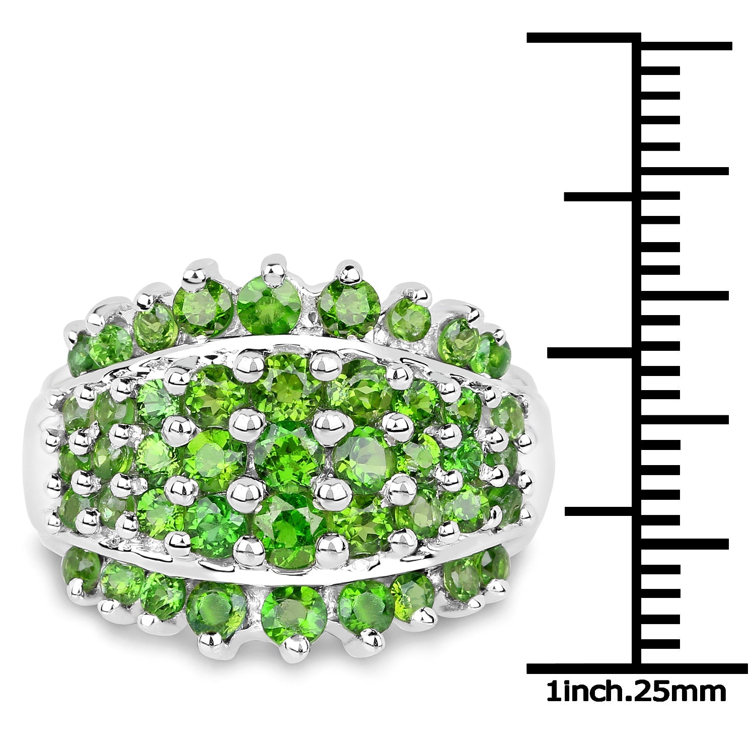 2.48 Carat Genuine Chrome Diopside .925 Sterling Silver Ring by Bids.com