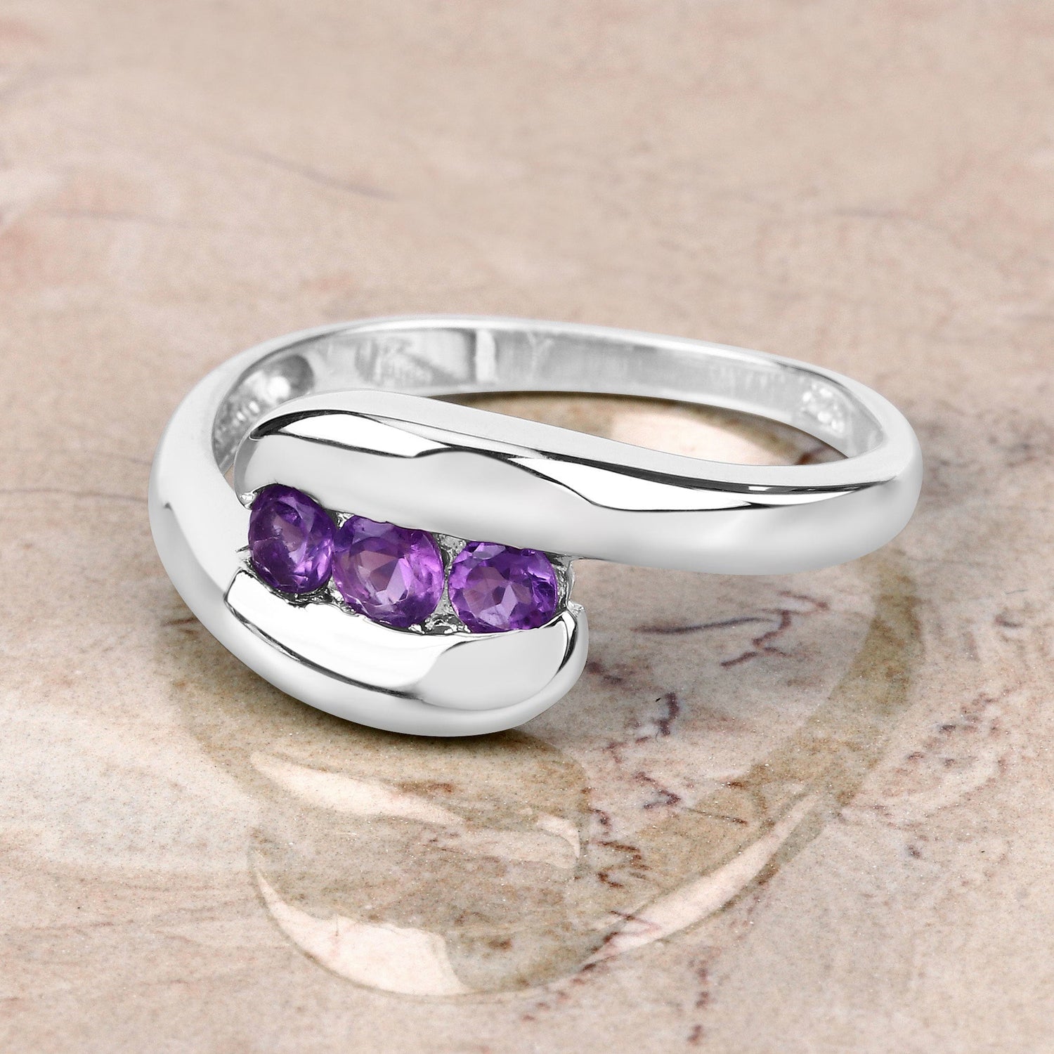 0.54 Carat Genuine Amethyst .925 Sterling Silver Ring by Bids.com