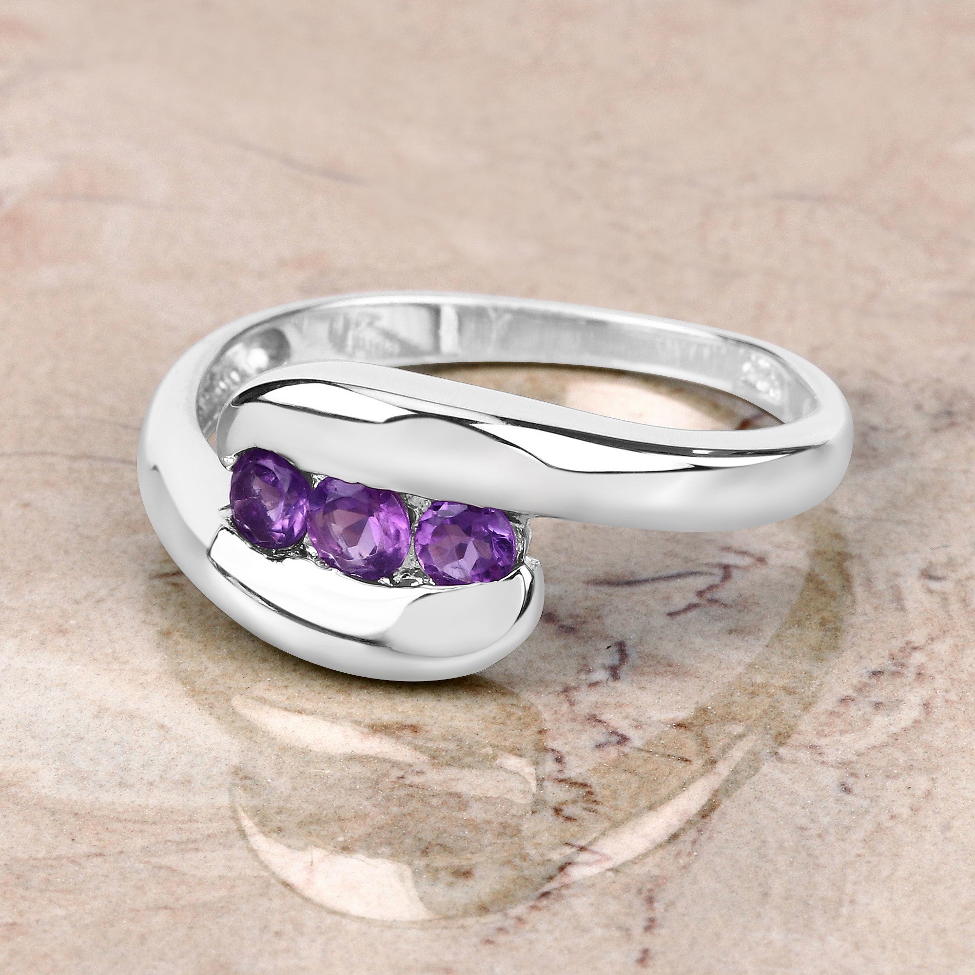 0.54 Carat Genuine Amethyst .925 Sterling Silver Ring by Bids.com