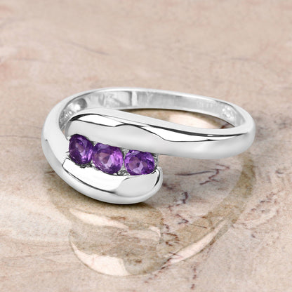0.54 Carat Genuine Amethyst .925 Sterling Silver Ring by Bids.com
