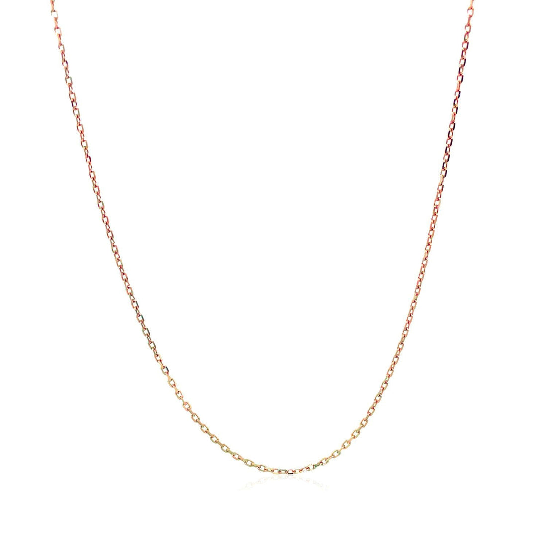 Diamond Cut Cable Link Chain in 14k Rose Gold (0.8 mm) by Bids.com