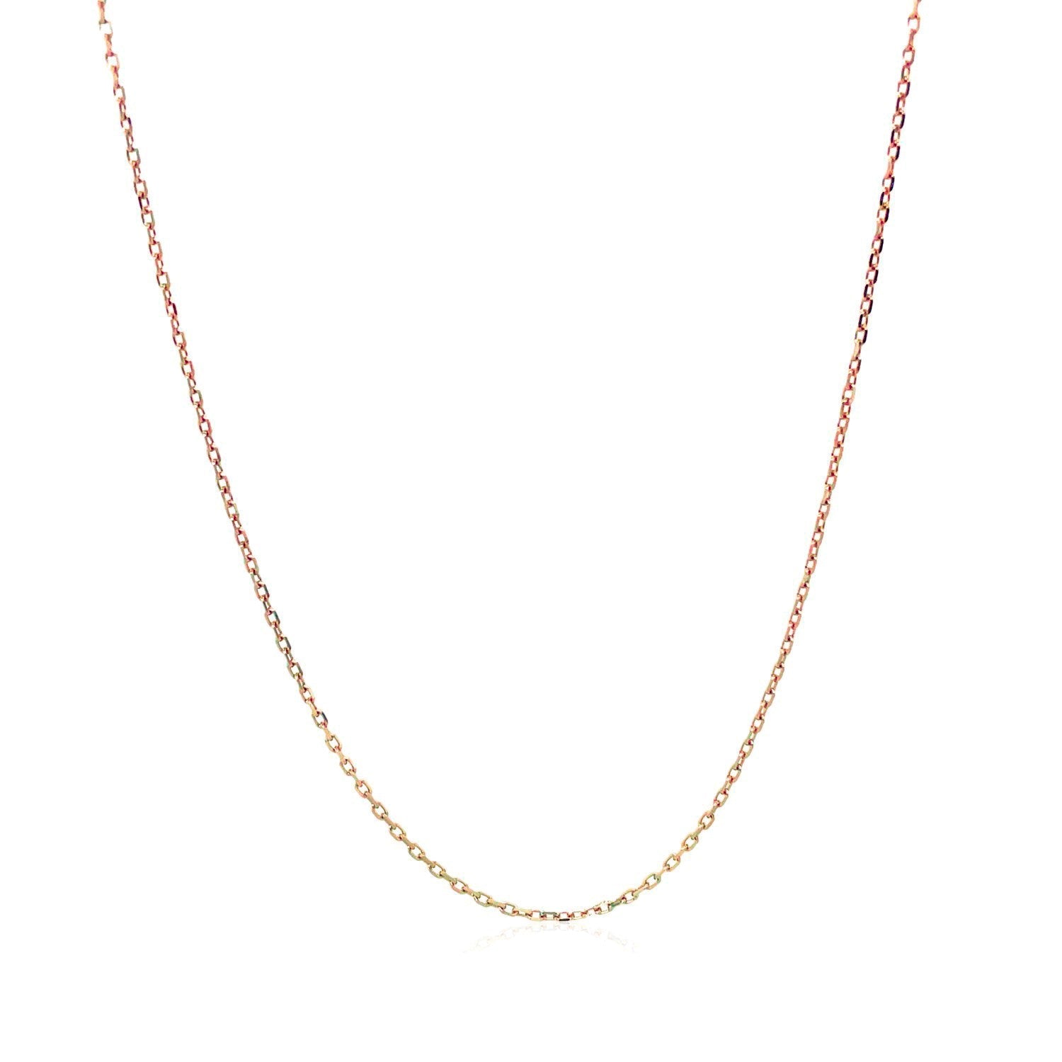 Diamond Cut Cable Link Chain in 14k Rose Gold (0.8 mm) by Bids.com