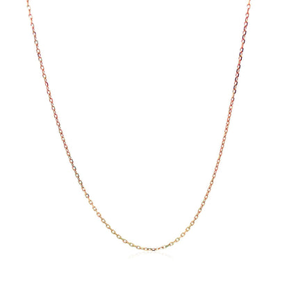 Diamond Cut Cable Link Chain in 14k Rose Gold (0.8 mm) by Bids.com