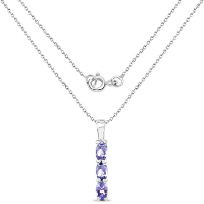 0.75 Carat Genuine Tanzanite .925 Sterling Silver Pendant  DestGlow