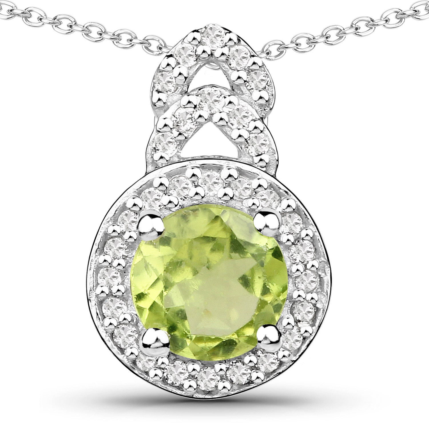 2.68 Carat Genuine Peridot and White Topaz .925 Sterling Silver Jewelry Set by Bids.com