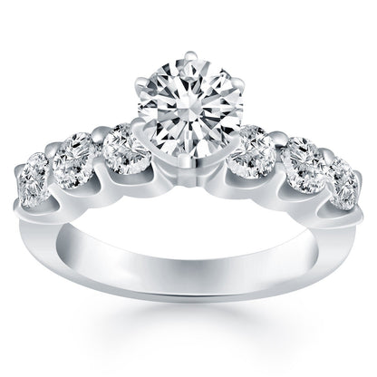 14k White Gold Shared Prong Diamond Engagement Ring by Bids.com
