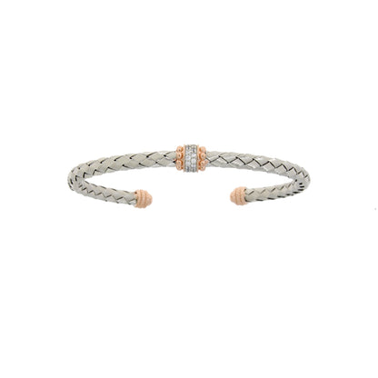Natural Cubic Zirconia Bangle Bracelet Sterling Silver by Bids.com
