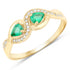 0.35 Carat Genuine Zambian Emerald and White Diamond 14K Yellow Gold Ring by Bids.com