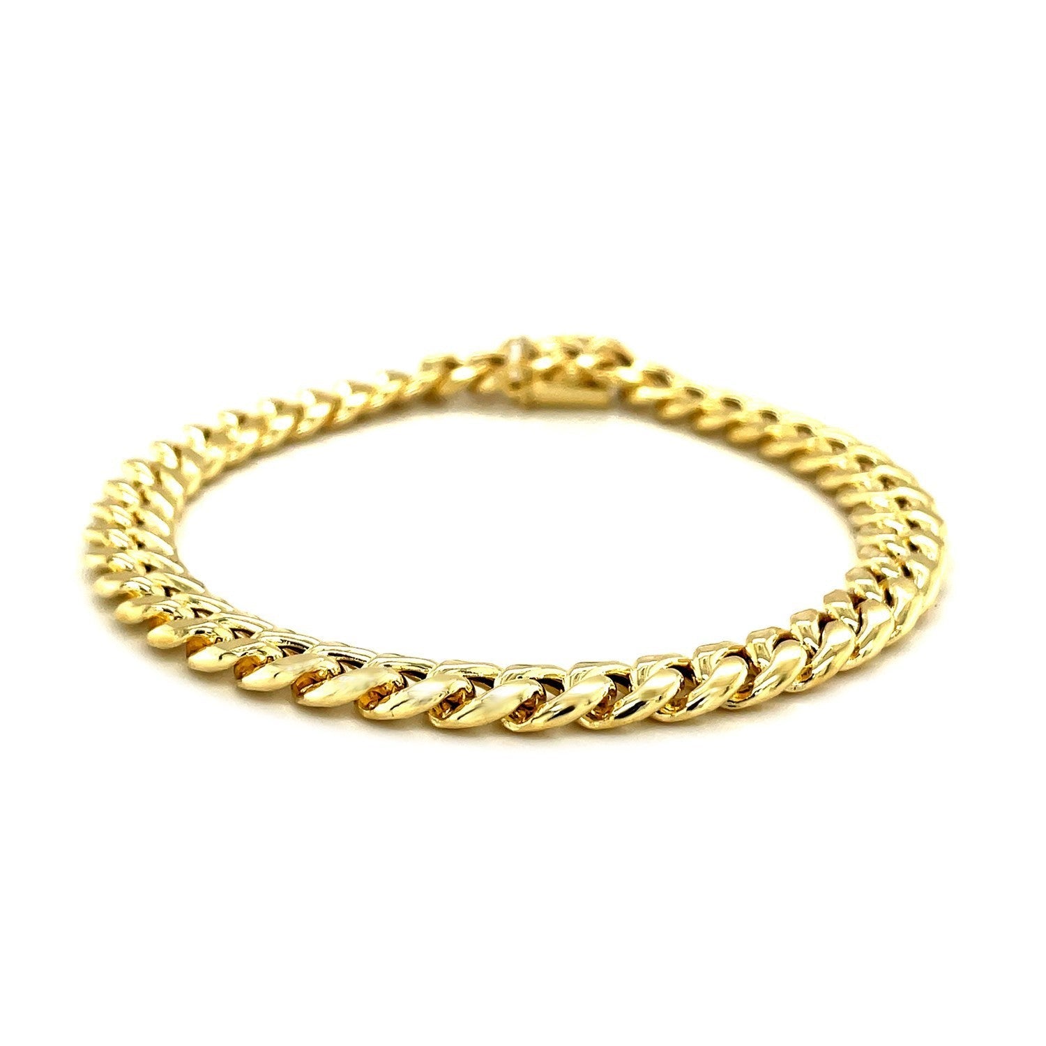 10k Yellow Gold Semi Solid Miami Cuban Bracelet (7.20 mm) by Bids.com