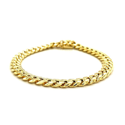10k Yellow Gold Semi Solid Miami Cuban Bracelet (7.20 mm) by Bids.com