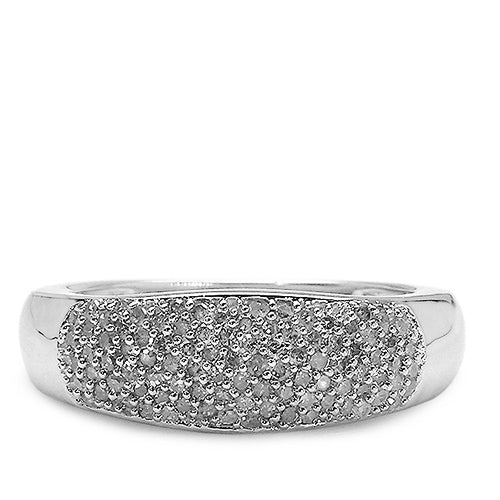 0.49 Carat Genuine White Diamond .925 Sterling Silver Ring by Bids.com